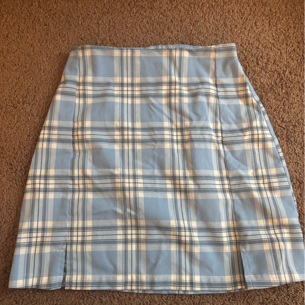 Brandy Melville Blue Plaid Skirt